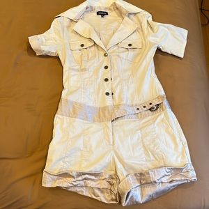 Bebe beige belted romper